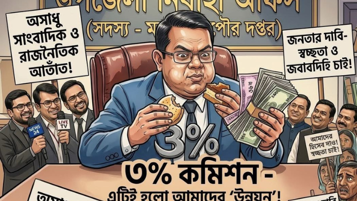 উন্নয়নের আড়ালে ৩৬ লাখ টাকার ‘কমিশন বাণিজ্য’: অভিযোগের তীর মনোহরদীর ইউএনও’র দিকে